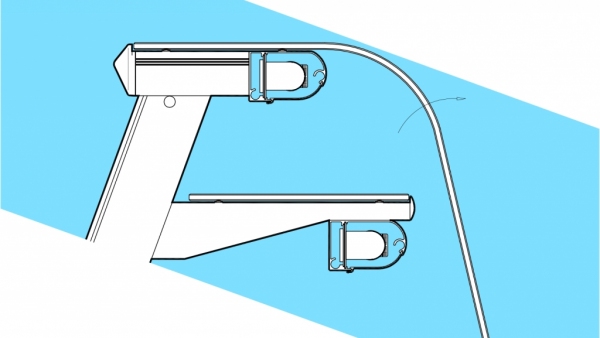 Tilt-own opening for linear glasses - NEM 070