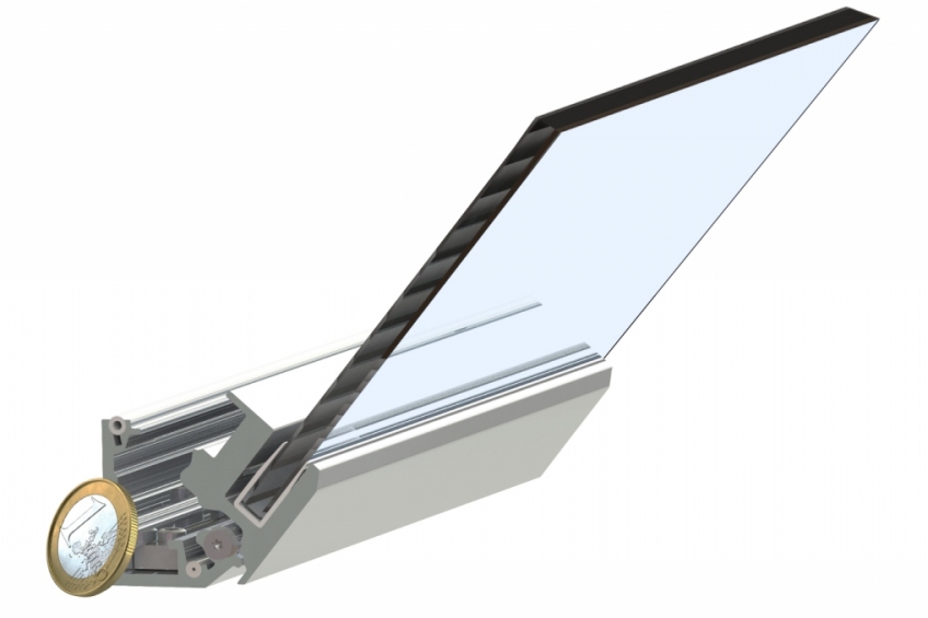 Lift down opening for flat linear glasses - NEM 071 - 1