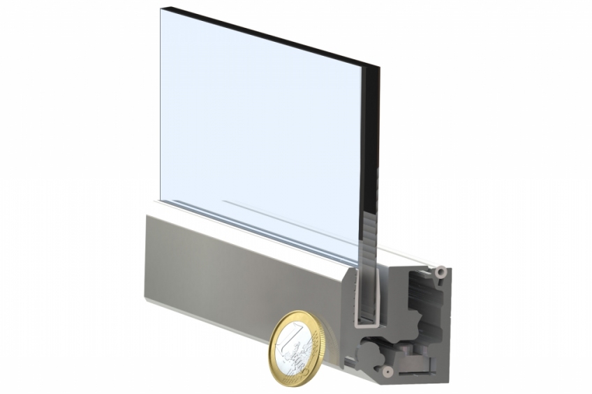 Lift down opening for flat linear glasses - NEM 071 - 2
