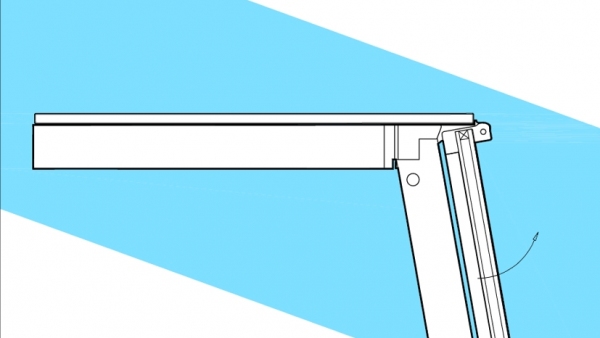 Professional lift up opening for flat linear glasses - NEM 084