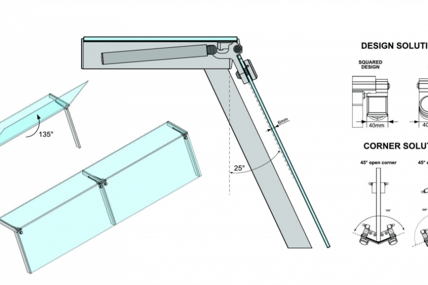 Apertura profesional elevable de cristal plano lineal 25° - NEM 088 - 3