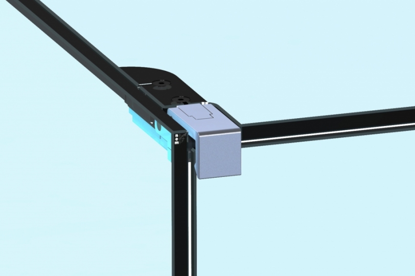 Tilt-forward opening system for tempered flat linea glasses - NEM 076 - 1