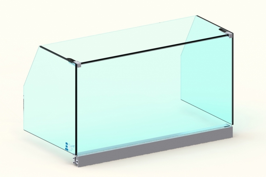 Tilt-forward opening system for tempered flat linea glasses - NEM 076 - 2
