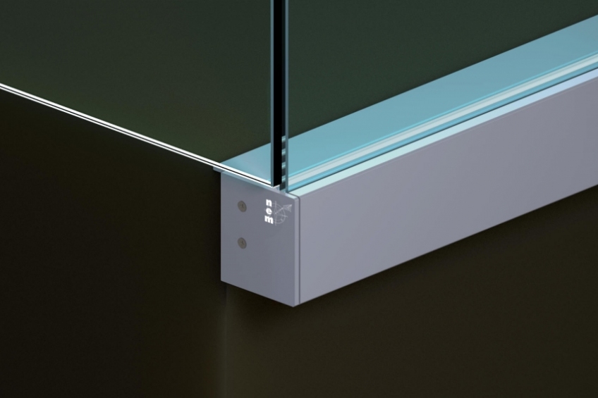 Tilt-forward opening system for tempered flat linea glasses - NEM 076 - 4