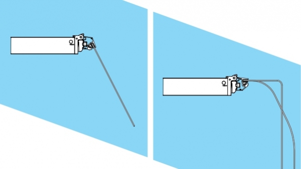 Lift up opening system for tempered flat, double curve and R20 linear glass panels - NEM 043