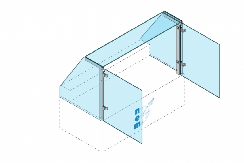 Swing opening for linear glass panels - NEM 087A - 2