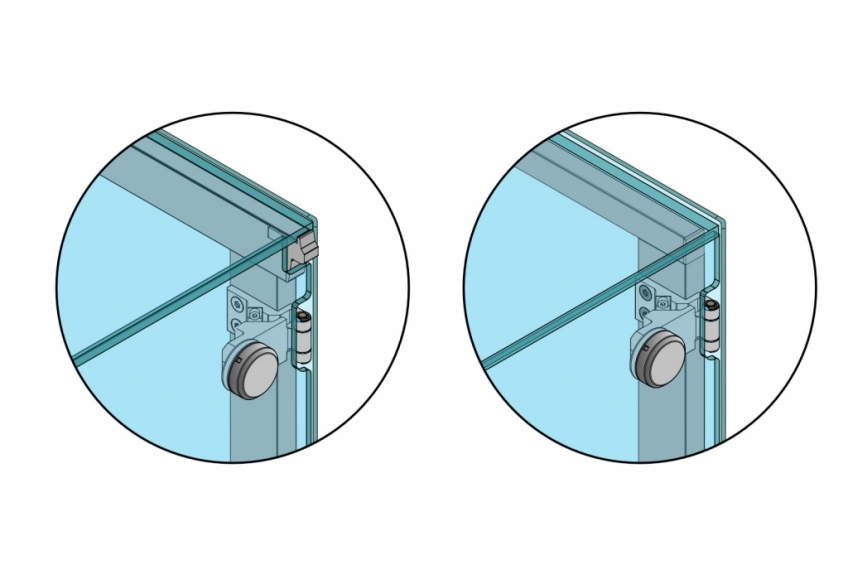 Swing opening for linear glass panels - NEM 087A - 7