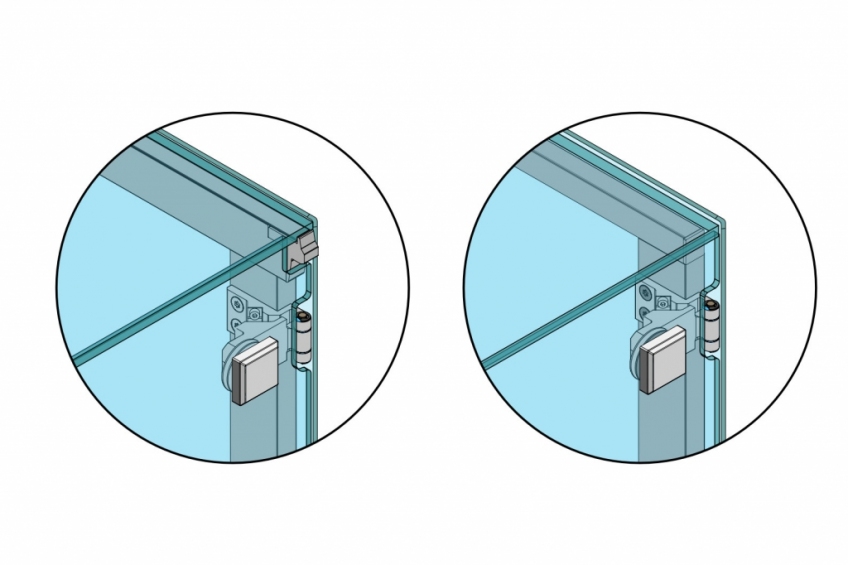 Swing opening for linear glass panels - NEM 087A - 8