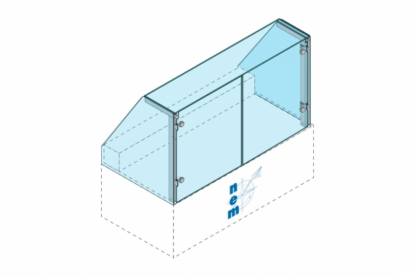 Swing opening for linear glass panels - NEM 087A - 1