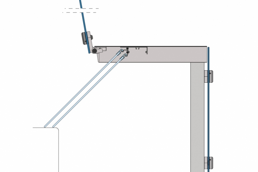 Swing opening for linear glass panels - NEM 087A - 6
