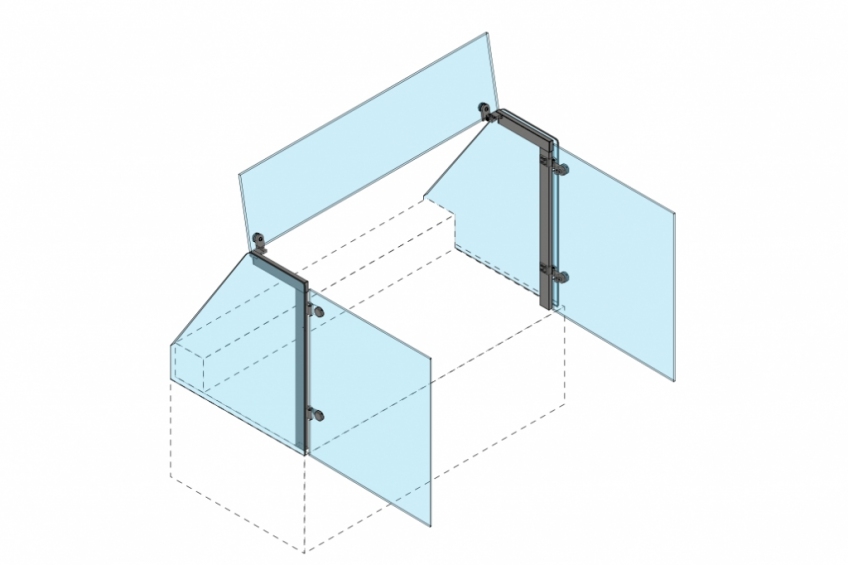Swing opening for linear glass panels - NEM 087A - 4