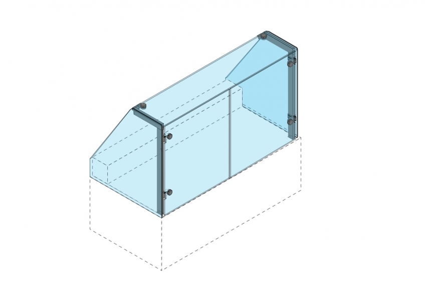 Swing opening for linear glass panels - NEM 087A - 3