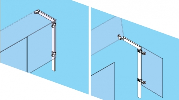 Swing opening for linear glass panels - NEM 087A