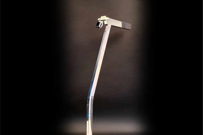 Professional stainless-steel lift-up opening system for linear flat glass panels - NEM 089 - 2