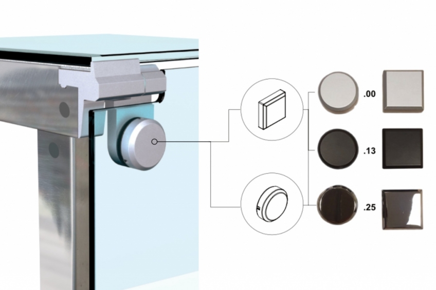 Professional stainless-steel lift-up opening system for linear flat glass panels - NEM 089 - 4