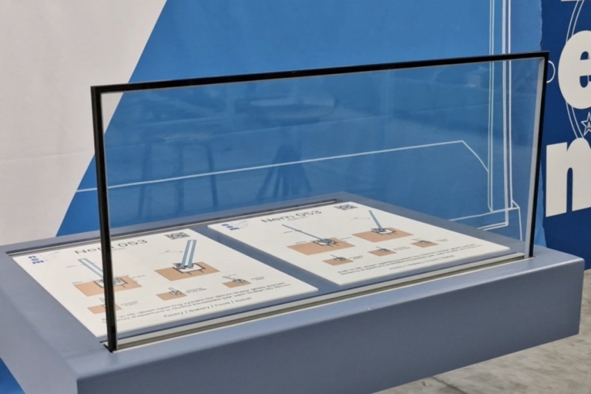 NEM 053 - Self-standing tilt down opening system for single and double glass panels - 6