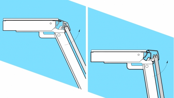 Professional lift-up opening for flat linear glasses - NEM 069